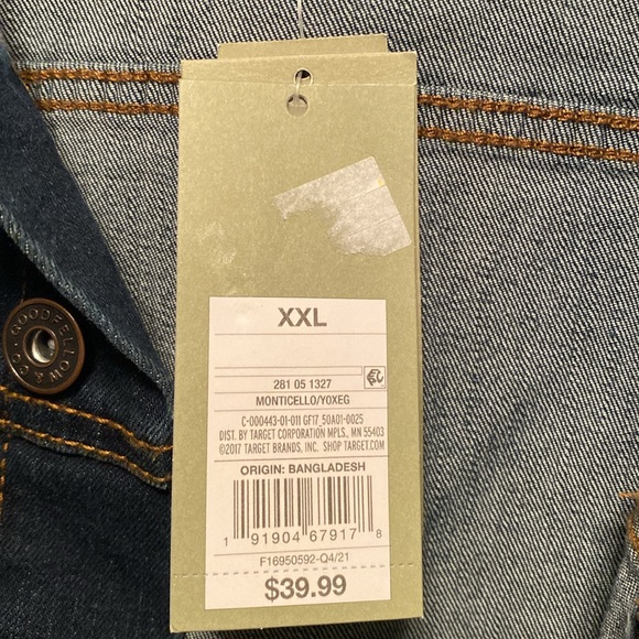Brand New Goodfellow & Co Dark Wash Denim Jacket…size XXL - Picture 6 of 6